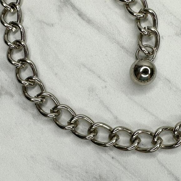 Womens Rhinestone Butterfly Chain Belt Silver Tone Chunky XS/Small ✨ - Picture 10 of 12